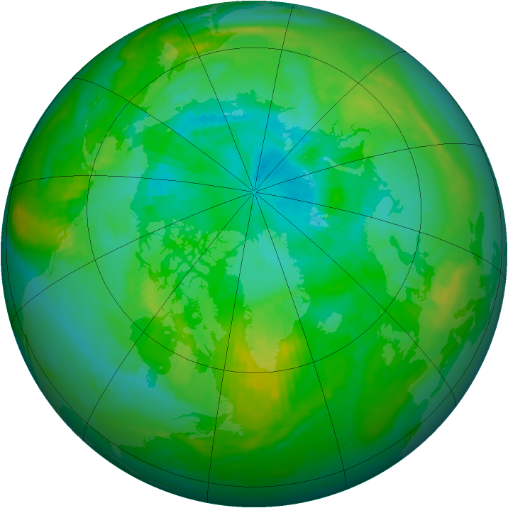 Arctic ozone map for 05 August 1983